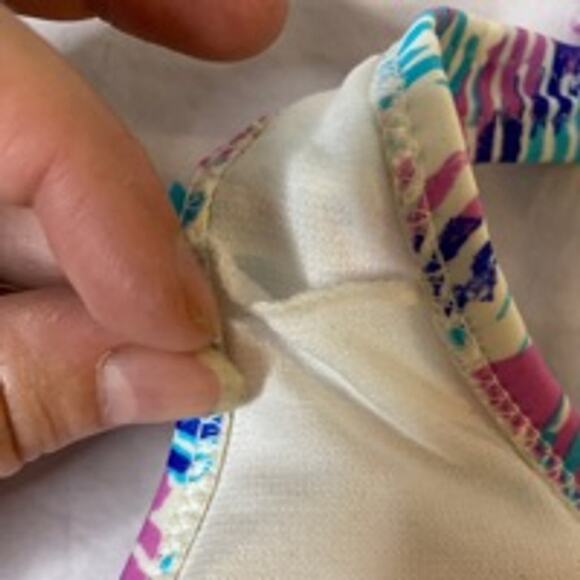 Beach Scene Halter Bikini Tankini Top 90s Y2K Print Size S - Picture 7 of 8